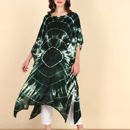 indie picks Women Tie & Dye Kaftan-Styled Flared Kurta-picture-23