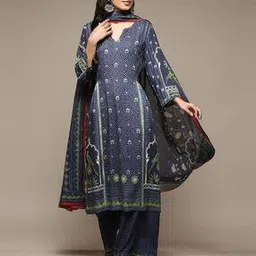 biba Women Floral Print Straight Kurta with Palazzos & Dupatta-picture-38