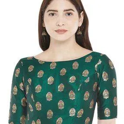 studio shringaar Back-Open Blouse with Floral Woven Motifs-picture-39