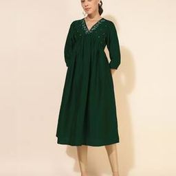 janasya Women Embroidery A-line Kurta-picture-13