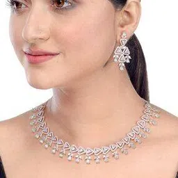 saraf rs jewellery Stone-Studded Necklace & Earings Set-picture-46