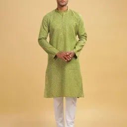 be active x ag Men Bandhani Print Regular Fit Long Kurta image 1