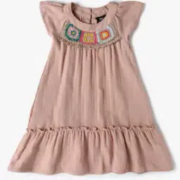 Girls Crochet Lace A-Line Dress-image-2