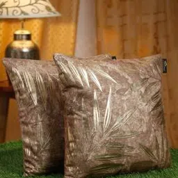 hosta homes Pack of 2 Leaf Print Cushion covers 16" x 16"-picture-52