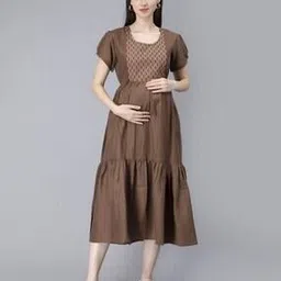 nightspree Embroidered Round-Neck Fit & Flare Dress-picture-35