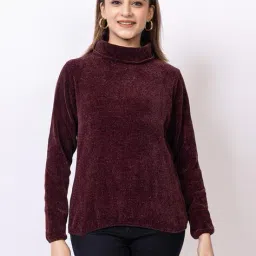 club york Women Pullover Brown Sweater image 1