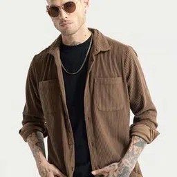 snitch Cozy Cord Ribbed Regular Fit Shirt with Patch Pockets-picture-47