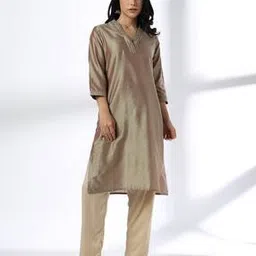 avaasa mix n' match Women Dobby Weave Straight Kurta-picture-36