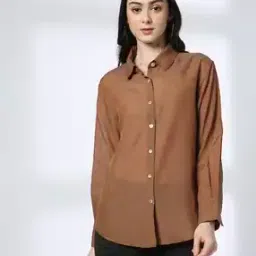 fig Women Relaxed Fit Shirt with Spread Collar-picture-53