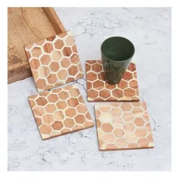 indian shelf Set of 4 Wooden Coaster image 1