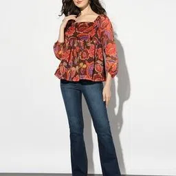 svrnaa by azorte Floral Print Off Shoulder Top-picture-32