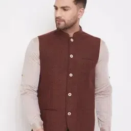 even Chevron Pattern Nehru jacket-picture-43