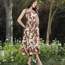 Women Floral Fit and Flare Dress-image-14
