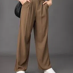 freakins Women Pleated Wide-Leg Trousers-picture-52