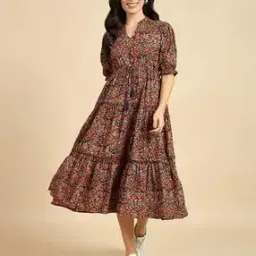 azira Women Floral Print Fit & Flare Dress-picture-39