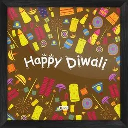 indigifts Happy Diwali Wishes Quote Square Poster Frame-picture-27
