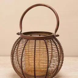 pure home and living Round Metal Wire Lantern with Glass-picture-13