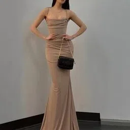 outzidr global Women Ruched Strappy Bodycon Dress-picture-17