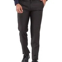 raymond Men Slim Fit Flat-Front Trousers-picture-34