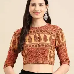 Women Floral Print Front-Open Blouse-image-80