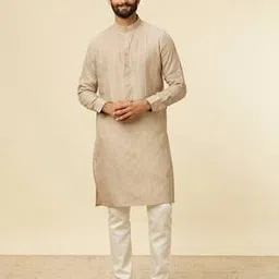 manyavar Men Striped Regular Fit Long Kurta-picture-24