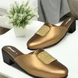 Women Embellished Chunky Heeled Mules-image-1