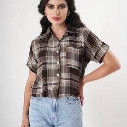 clobug Checked Shirt with Spread Collar-picture-28