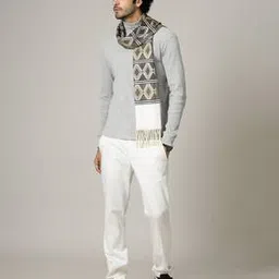 handicraft-palace Men Geometric Print Scarf with Tassels-picture-40