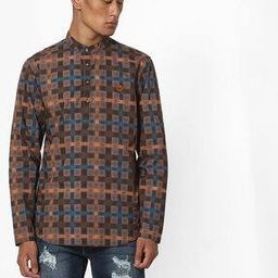 the indian garage co Checked Slim Fit Shirt Kurta-picture-2