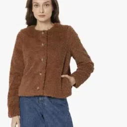 vero moda Round-Neck Teddy Coat-picture-22