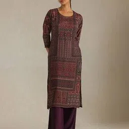 soch Women  Muslin Botanical Print Kurta With Stone Work-picture-15