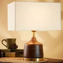 fabindia Heyan Wood Bedside Table Lamp without Shade-picture-32