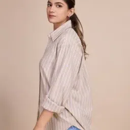 house of mira Stripes Shirt With Roll up Sleeves-picture-38