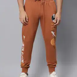 free authority Men Superhero Print Joggers with Drawstring-picture-43