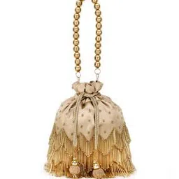 anekaant Embellished Wristlet with Drawstring Closure-picture-39