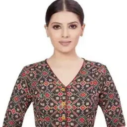 studio shringaar Ikat Print Front-Open Blouse-picture-20
