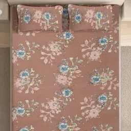 fabinaliv  Cotton Super King Size Double Bedsheet with 2 Pillow Covers image 1