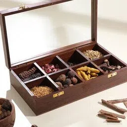 dudki 8 Partition Wooden Spice Box-picture-43