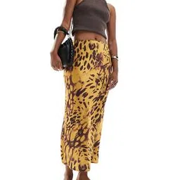 Women Animal Print Midi Skirt-image-73