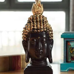 ecraftindia Elegant Gold Hair Buddha Head-picture-11