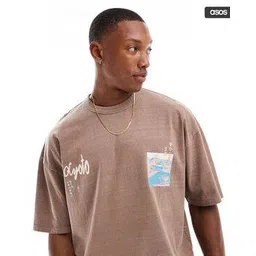 asos design Men Typographic Print Oversized Crew-Neck T-Shirt-picture-34