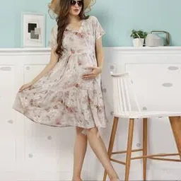 easy mom Women Floral Fit and Flare Dress-picture-18