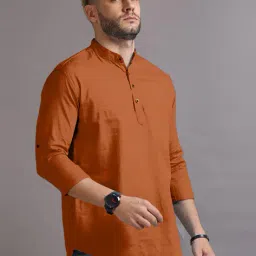 shopyclick Men Mandarin-Collar Regular Fit Short Kurta image 1