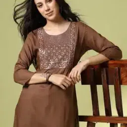 acai Women Embroidered Yoke Straight Kurta-picture-13