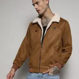 campus sutra Men Regular Fit Zip-Front Biker Jacket-picture-32