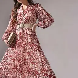 vero moda Women Animal Print Fit & Flare Dress-picture-16