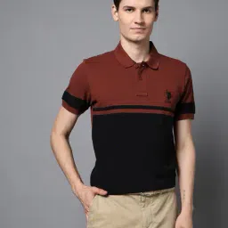 u.s. polo assn. Men Colourblock Slim Fit Polo T-Shirt image 1