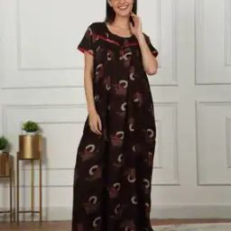 sweet dreams Women Geometric Print Nightie with Insert Pocket-picture-44