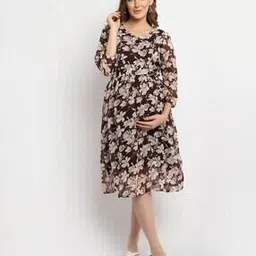 moms maternity Women Printed Fit & Flare Dress-picture-34