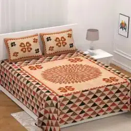 uniqchoice 210 TC Geometric Print Bedsheet with Pillow Covers-picture-38